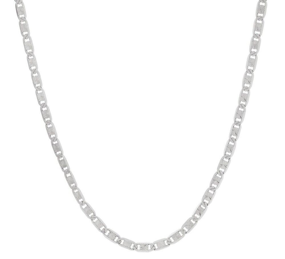 Sterling Silver Valentina Chain Necklace 20” SLEEK Fashion Everyday Wear NEW